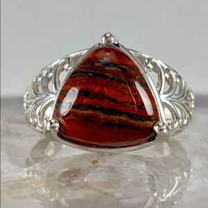 Snake Skin Jasper Ring in Sterling Silver-Size 5
